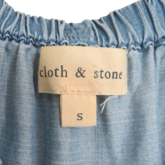 Anthropologie Chambray Blouse Off Shoulder Long Sleeve Top Size Small NWOT - Picture 3 of 6